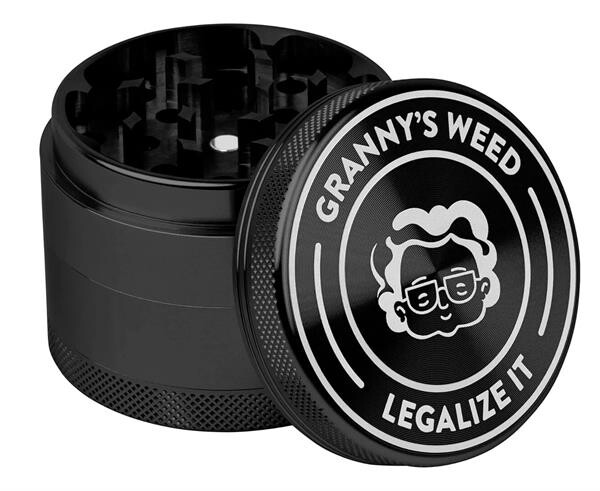 Grannys Weed Grinder 4teilig -Legalize It- Black