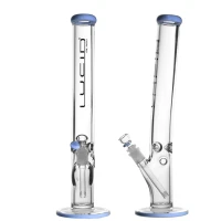 Lucid 7mm Bong Tower mit Knick und Eisfach Milky Blue