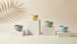 Mischschale "Choosypapers Eyes", Keramik Fjordblau