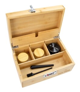 Bambus Stonerbox inkl. Grinder und Zubehör