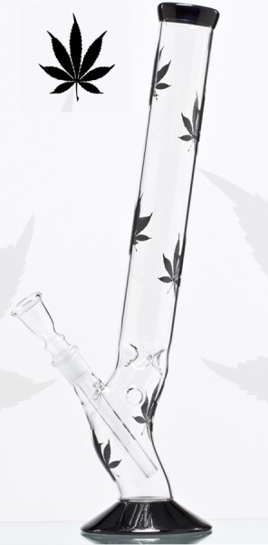 Multi Leaf Hangover Glas Bong Schwarz