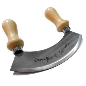 Holzbrett mit Wiegemesser